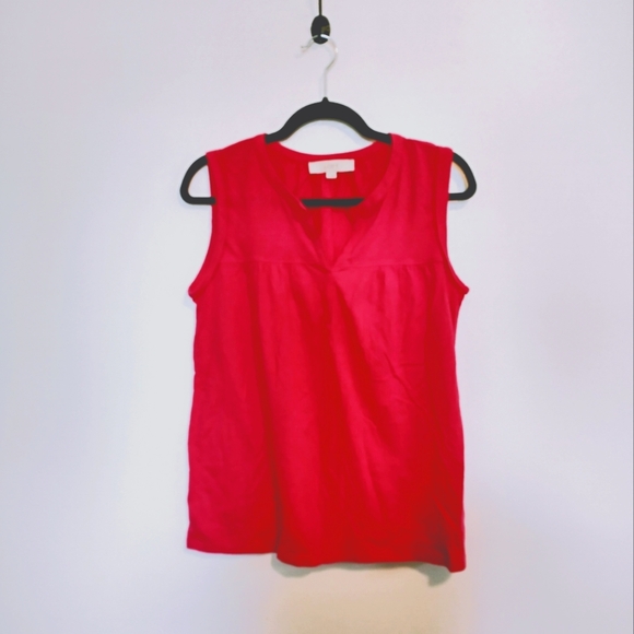 Loft pink tank top with v neck, perfect for work size small - Picture 1 of 4